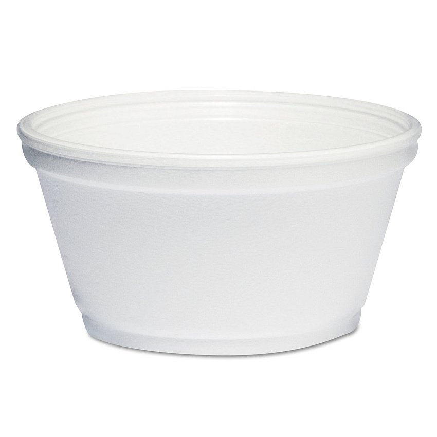 Dart Foam Container, Extra Squat, 8 oz, White, 1,000/Carton (8SJ20)