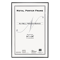 NuDell Metal Poster Frame, Plastic Face, 24 x 36, Black (31242)