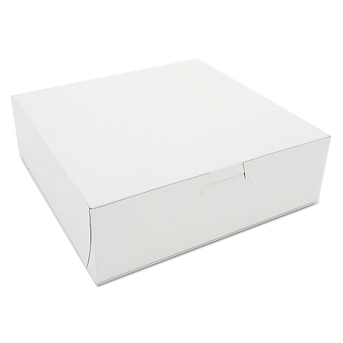 White One-piece Non-window Bakery Boxes, 8 X 8 X 2.5, White, Paper, 250/carton