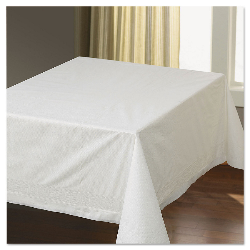 Hoffmaster Tissue/Poly Tablecovers, 54" x 54", White, 50/Carton (210046)