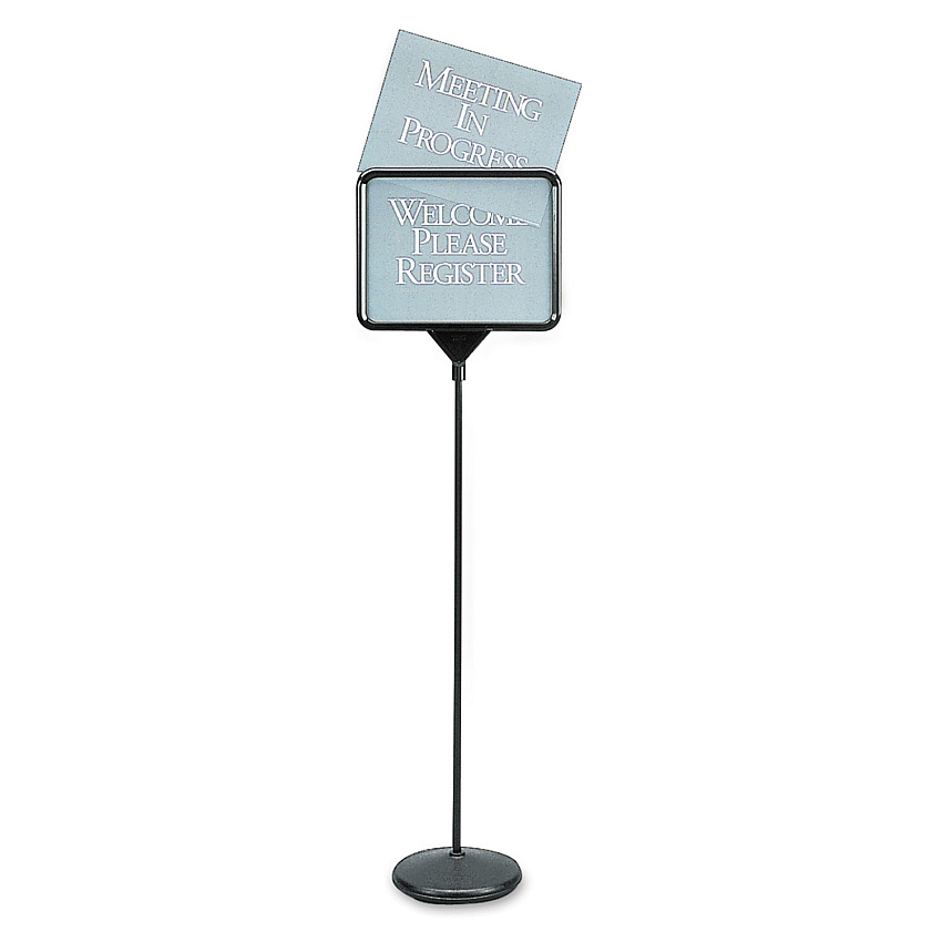 Quartet Sign(ware) Pedestal Sign, 14 x 11, Assorted Signage, Black Frame (3655)