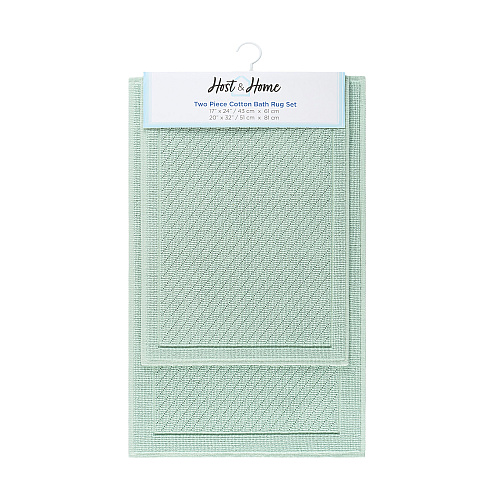 Host & Home Cotton Bath Mat Set 17x24/20x32 - Silt Green - 2pc Set (P-HH-BM-2PK-GR)