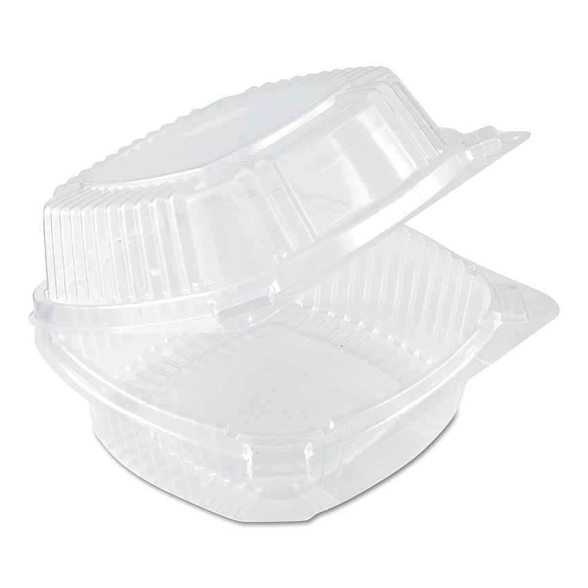 Pactiv ClearView SmartLock Hinged Lid Container, 20 oz, 5.75 x 6 x 3, Clear, Plastic, 500/Carton (YCI81160)