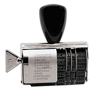 Trodat Rubber 11-Message Dial-A-Phrase Date Stamp, Conventional, 2