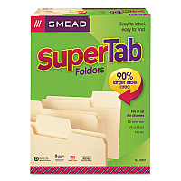 Smead SuperTab Top Tab File Folders, 1/3-Cut Tabs: Assorted, Letter Size, 0.75