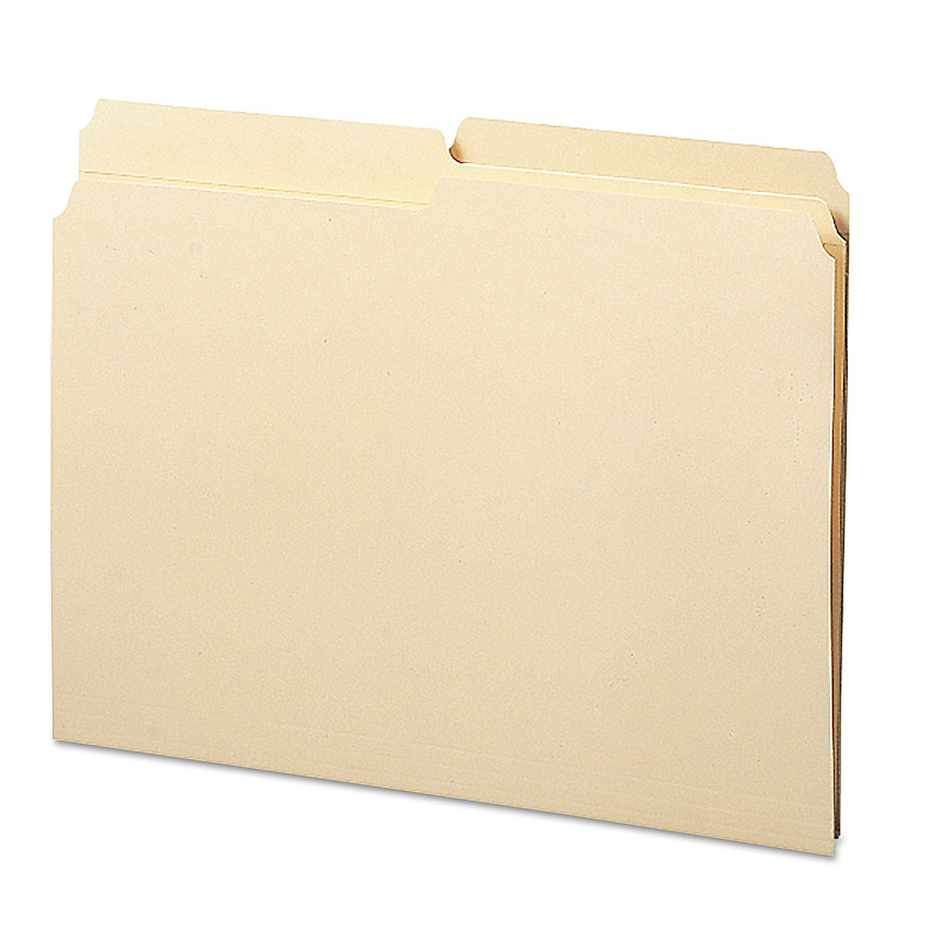 Smead Reinforced Tab Manila File Folders, 1/2-Cut Tabs: Assorted, Letter Size, 0.75" Expansion, 11-pt Manila, 100/Box 8 1/2" x 11" - 3/4" Expansion - Top Tab Location - Assorted Tab Position - 11 pt. - 2 Plys - Manila - Reinforced, Durable, Reinfo (10326)