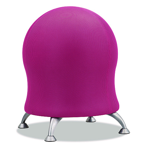 Safco Zenergy Ball Chair, Backless, Supports Up to 250 lb, Pink Fabric Seat, Silver Base (4750PI)