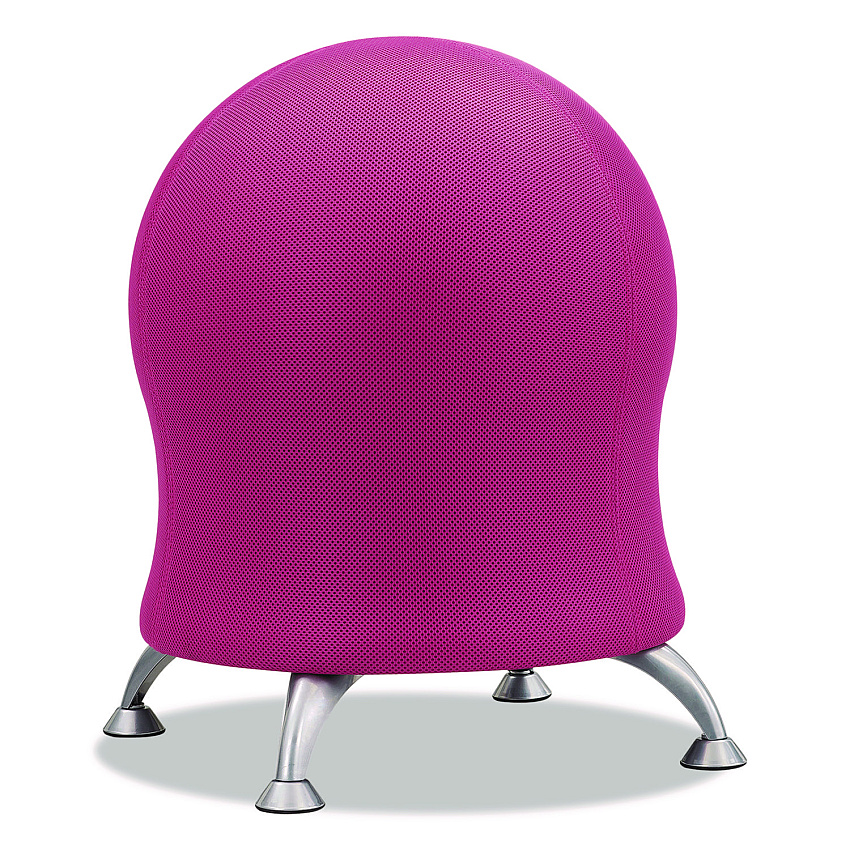 Safco Zenergy Ball Chair, Backless, Supports Up to 250 lb, Pink Fabric Seat, Silver Base (4750PI)