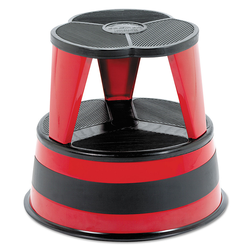 Cramer Kik-Step Steel Step Stool, 2-Step, 350 lb Capacity, 16" Diameter x 14.25"h, Red (100143)