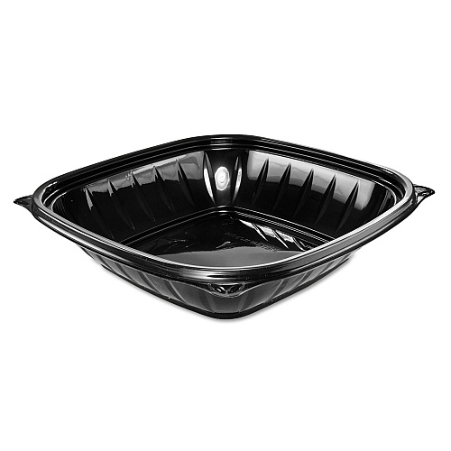 Dart PresentaBowls Pro Black Square Bowls, 32 oz, 8.5 x 8.5 x 2, Plastic, 63/Bag, 4 Bags/Carton (B32SB)