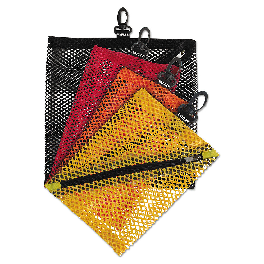 Vaultz Mesh Storage Bags, Assorted Colors, 4/Pack (VZ01211)