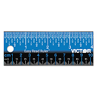Victor Easy Read Stainless Steel Ruler, Standard/Metric, 12".5 Long, Blue (EZ12SBL)