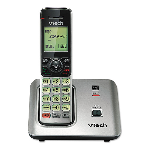 Vtech CS6619 Cordless Phone System, Black/Silver