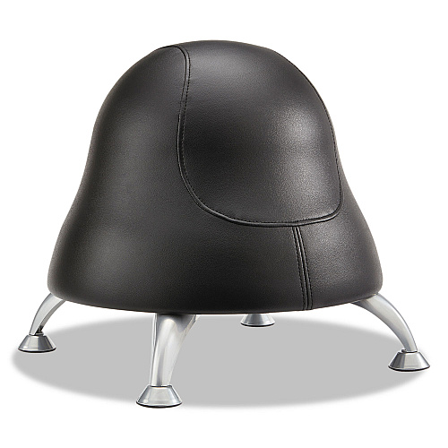 Safco Runtz Ball Chair, Backless, Supports Up to 250 lb, Black Seat, Silver Base (4756BV)