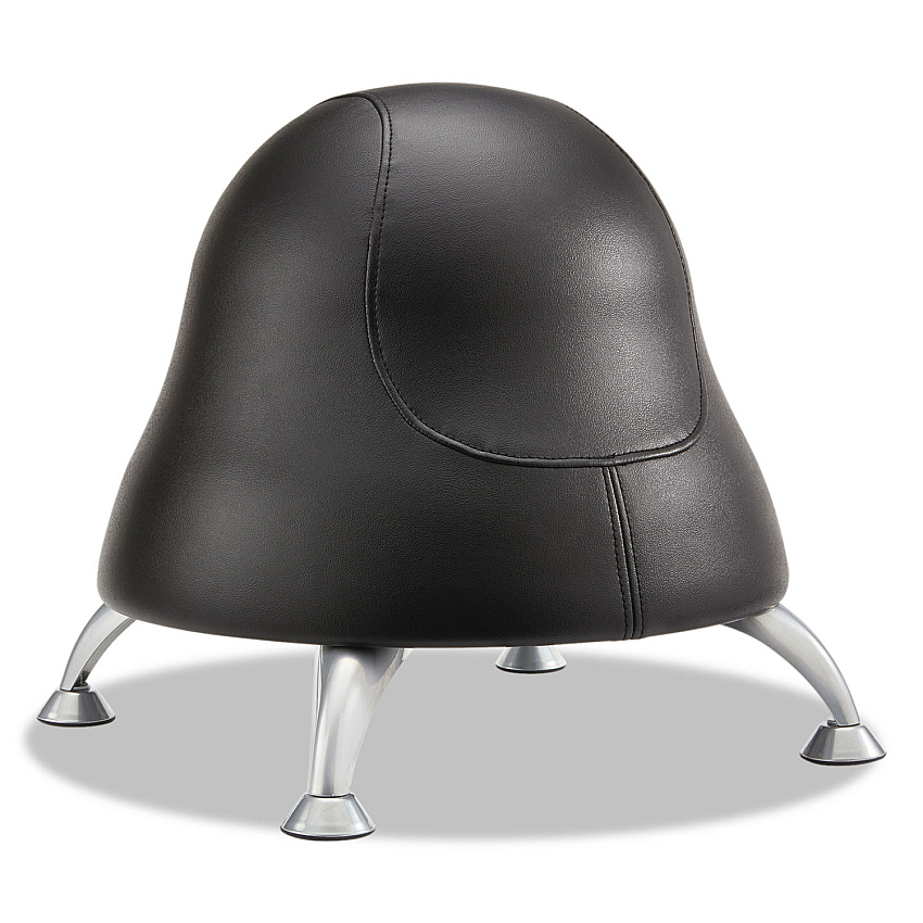 Safco Runtz Ball Chair, Backless, Supports Up to 250 lb, Black Seat, Silver Base (4756BV)