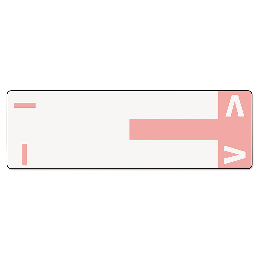 Smead AlphaZ Color-Coded First Letter Combo Alpha Labels, I/V, 1.16 x 3.63, Pink/White, 5/Sheet, 20 Sheets/Pack (67160)