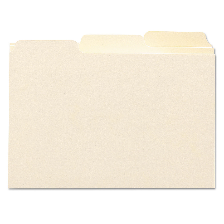 Smead Manila Card Guides, 1/3-Cut Top Tab, Blank, 4 x 6, Manila, 100/Box (56030)