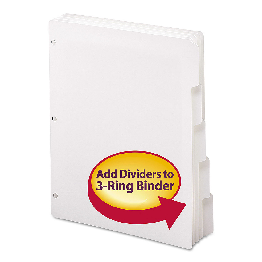 Smead Three-Ring Binder Index Divider, 5-Tab, 11 x 8.5, White, 20 Sets (89415)
