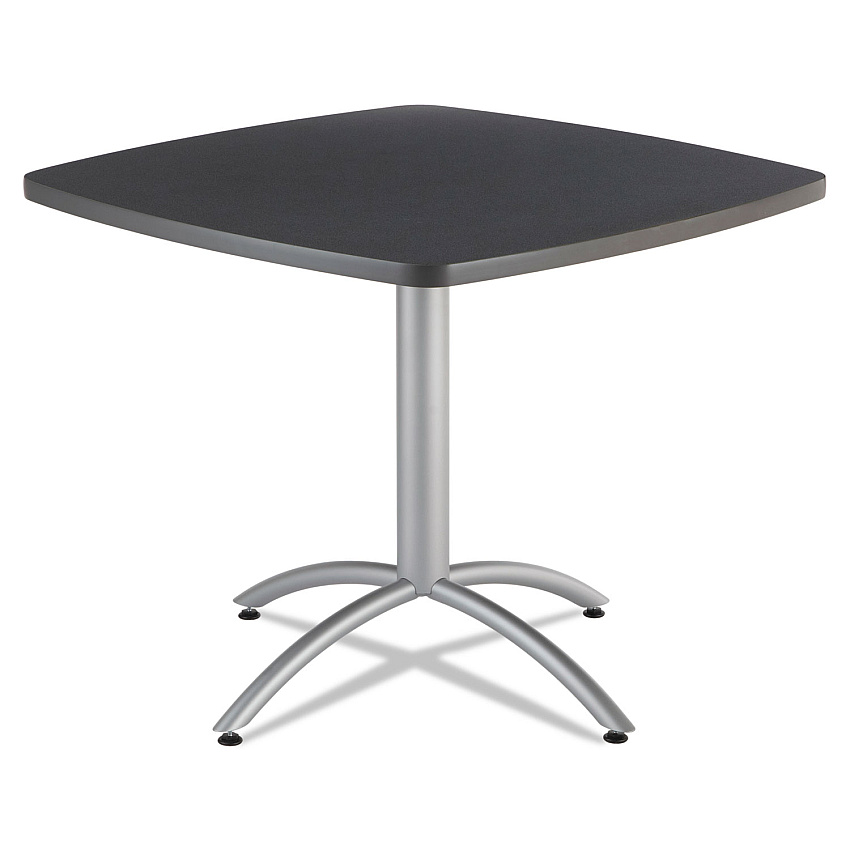 Iceberg CafeWorks Cafe-Height Table, Square, 36" x 36" x 30", Graphite Granite/Silver (65618)
