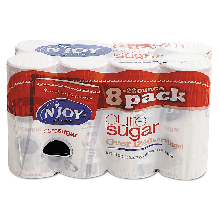 N'Joy Pure Sugar Cane, 22 oz Canisters, 8/Pack (827820)