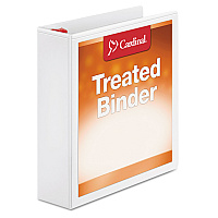 Cardinal Treated ClearVue Locking Slant-D Ring Binder, 3 Rings, 2" Capacity, 11 x 8.5, White (32120)