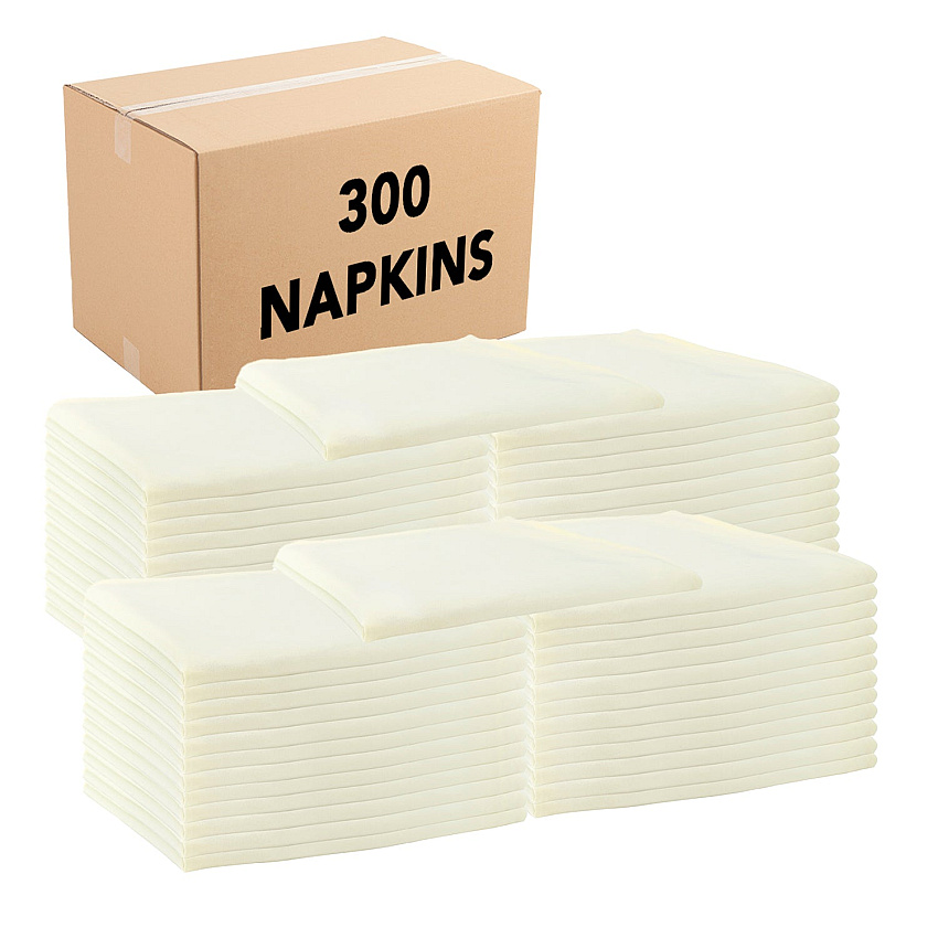 Mariposa Poly Spun Napkin 20x20 Ivory - Case Of 300 (NAP-IVORY-SPUN-CS)