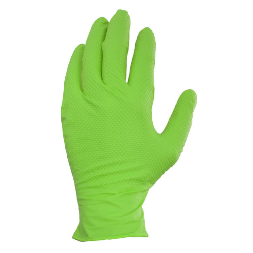 Safety Zone Nitrile Powder Free 9 Mil Pyramid Grip Gloves Neon Green 2xl - Box Of 100 (GL-NT107NGFXX)