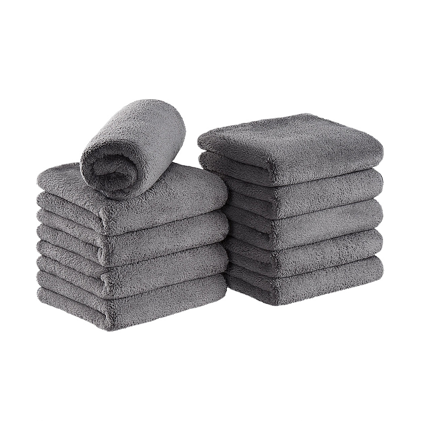 Coral Fleece Salon Towel 16x27 Grey - Pack Of 10 (M915117GY)