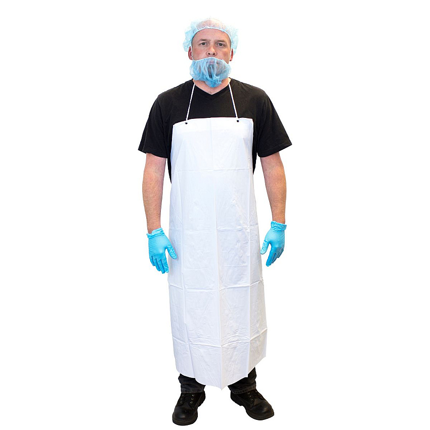 Unhemmed 6 Mil Vinyl Apron 35x55 White, Case Of 72 (MUW-55)