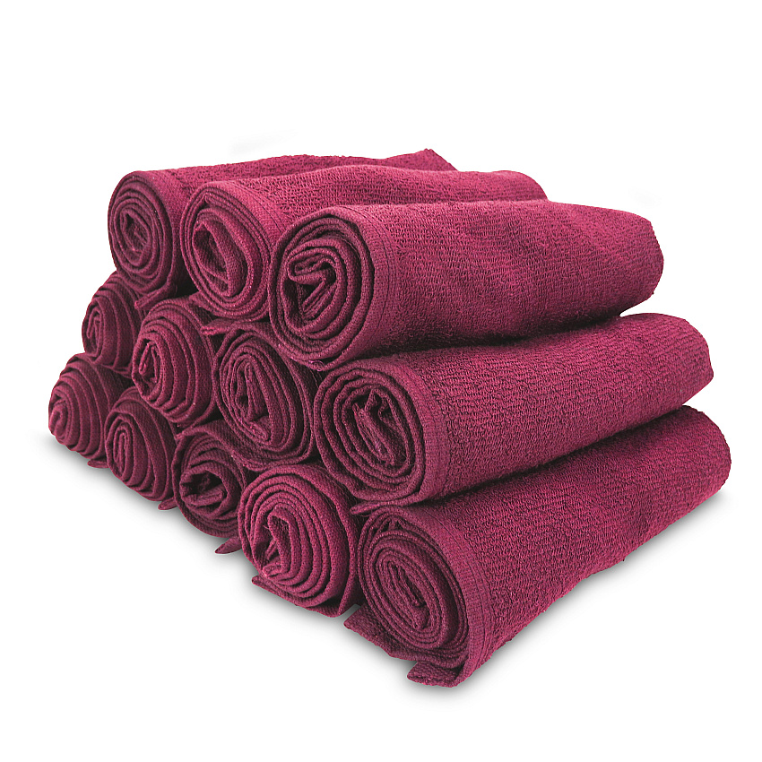 Cotton Salon Towel 16x28 Burgundy - Case Of 144 (BB-1628-3BUR-CS)
