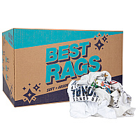 R2-w50 T-shirt Reclaimed Rags White - 25lb Box (R2-W50-25)