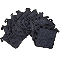 Cooks Linen Pot Holder 7x7 Black - Pack Of 12 (POT-BLACK)