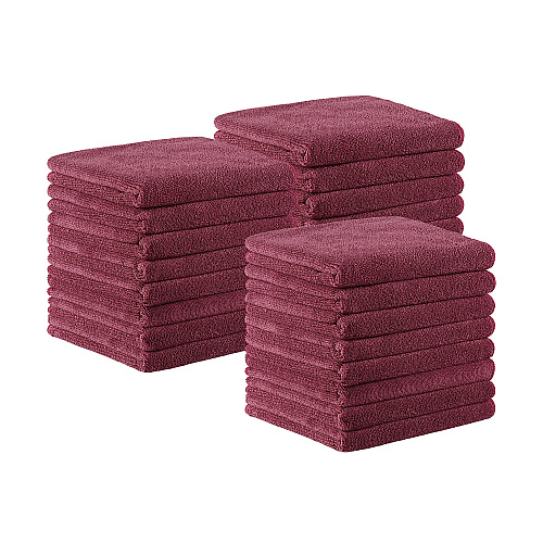 Terry Microfiber Salon Towel 16x27 Burgundy - Pack Of 24 (M915109BU)