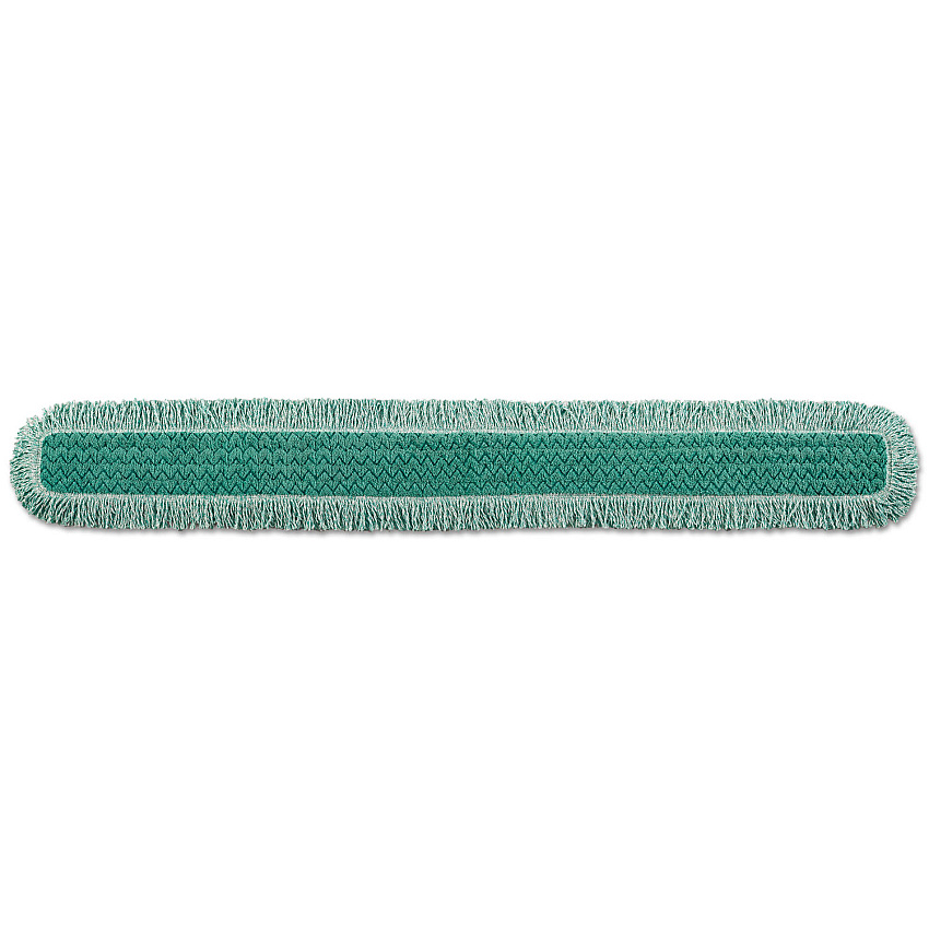 Rubbermaid HYGEN Dust Mop Heads With Fringe, Green, 60 in., Microfiber, Cut-End (Q460GRE)