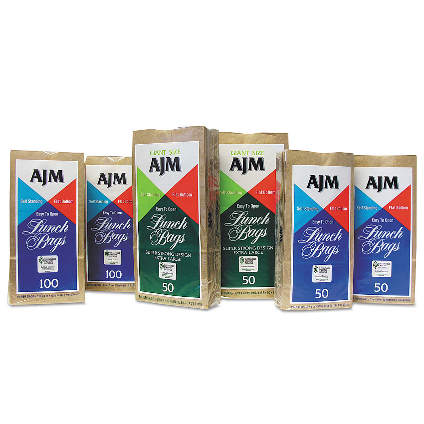 General Standard Paper Lunch Bags, 5.13" x 3.13" x 10.38", Natural Kraft, 1,200/Carton (LB24LAJ)