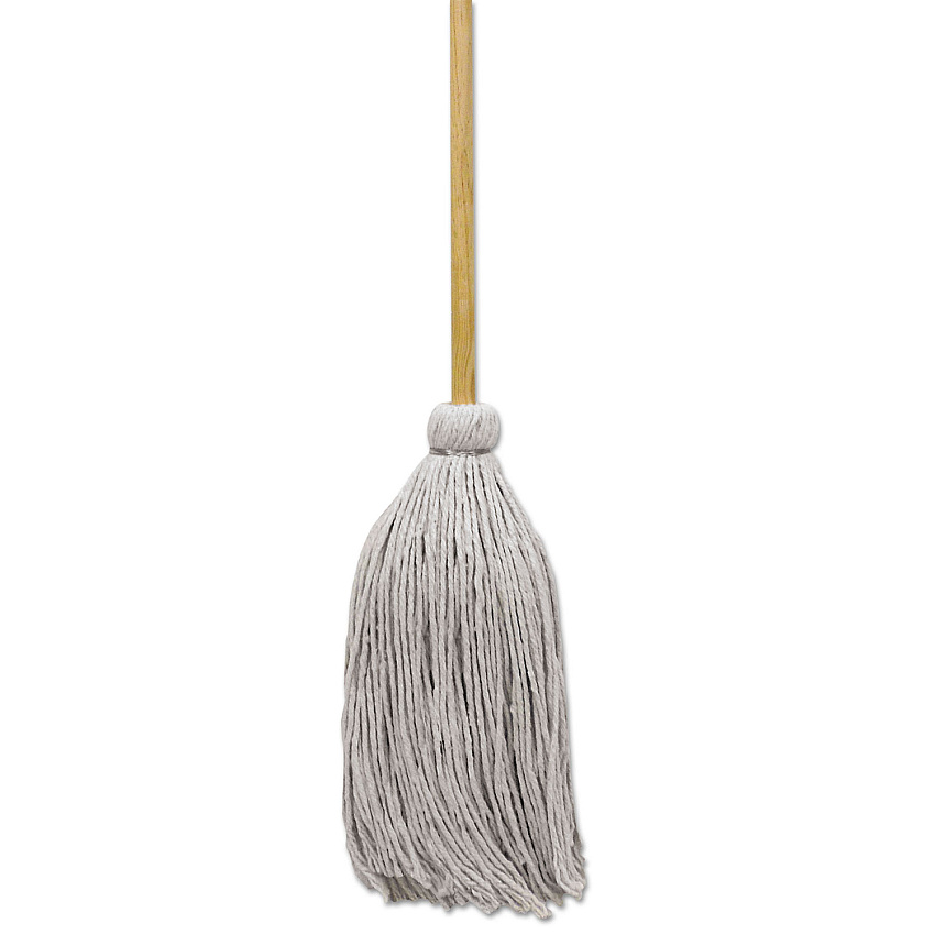 Boardwalk&reg; Cut-End Cotton Mop Head, White, #32 Handle Deck, 6 Mops (BWKCD50032S)