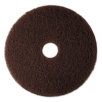 3M Low-Speed High Productivity Floor Pad 7100, 17" Diameter, Brown, 5/Carton (08445)