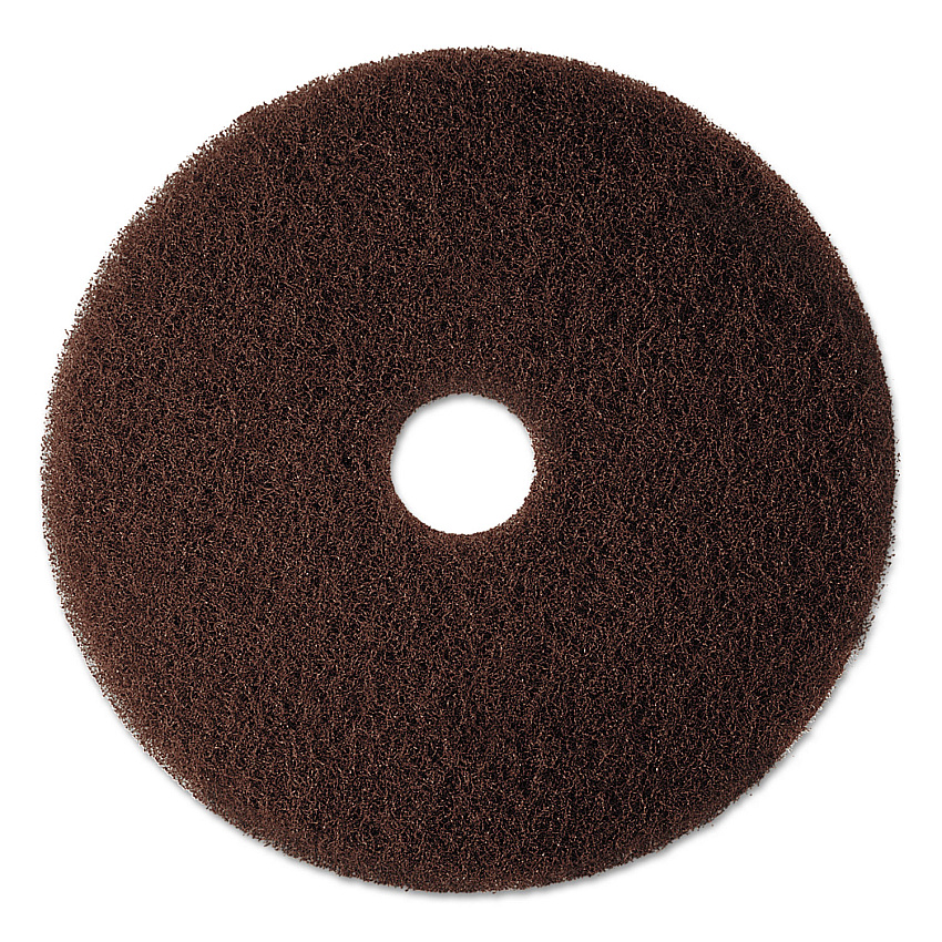 3M Low-Speed High Productivity Floor Pad 7100, 17" Diameter, Brown, 5/Carton (08445)