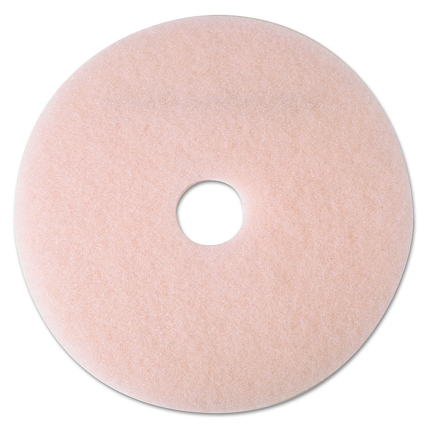 3M Ultra High-Speed Eraser Floor Burnishing Pad 3600, 17" Diameter, Pink, 5/Carton (25855)