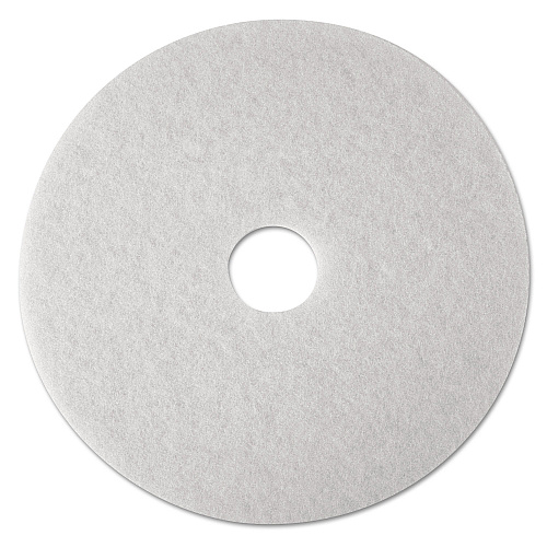 3M Low-Speed Super Polishing Floor Pads 4100, 24" Diameter, White, 5/Carton (08488)