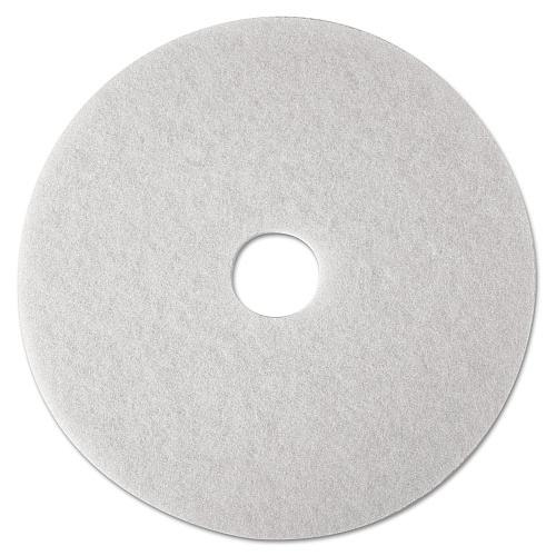 3M Low-Speed Super Polishing Floor Pads 4100, 27" Diameter, White, 5/Carton (20313)
