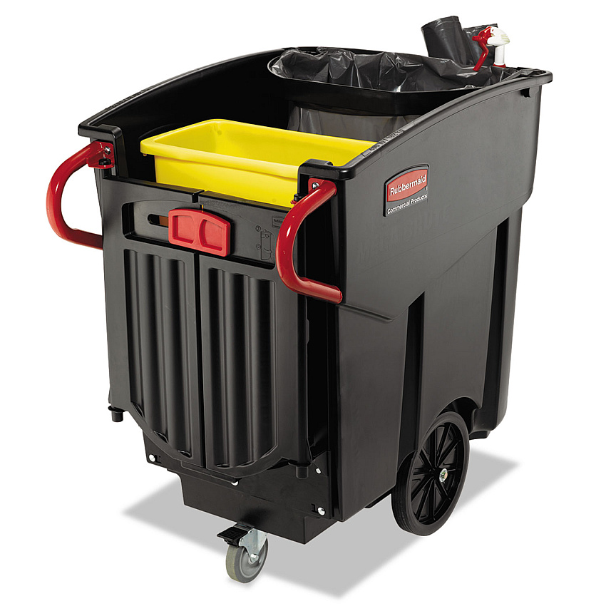 Rubbermaid Commercial Mega BRUTE Mobile Container, 120 gal, Plastic, Black (9W73BLA)