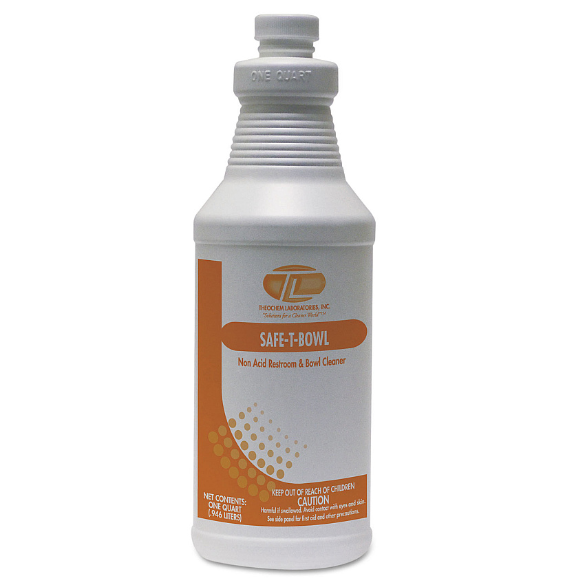Theochem Safe-T-Bowl Liquid Toilet Bowl Cleaner, 32 oz Bottle, 12/Carton (975)