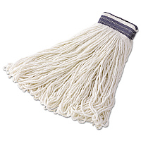 Rubbermaid Looped-End Mop Head, Rayon, 24oz, White, 12/Carton (E43812)