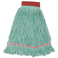 Boardwalk&reg; Wideband Looped-End Mop Heads, Large, Green, 12/Carton (BWKLM30314L)