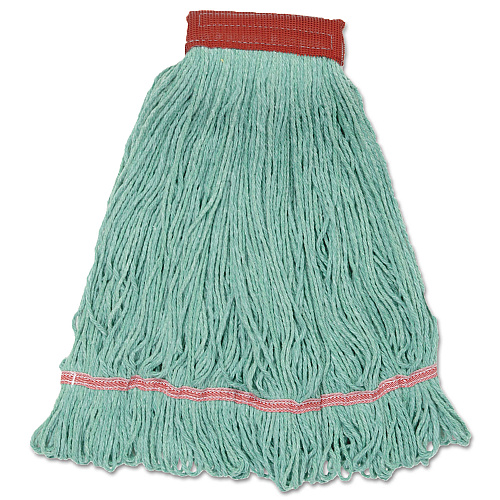 Boardwalk&reg; Wideband Looped-End Mop Heads, Large, Green, 12/Carton (BWKLM30314L)