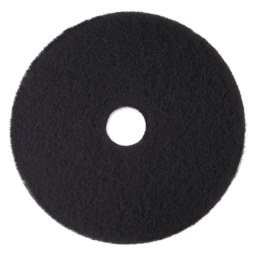 3M Low-Speed High Productivity Floor Pads 7300, 15" Diameter, Black, 5/Carton (08273)