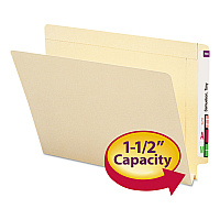 Smead Heavyweight Manila End Tab Expansion Folders, Straight Tabs, Letter Size, 1.5