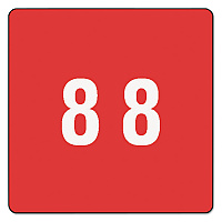 Smead Numerical End Tab File Folder Labels, 8, 1.5 x 1.5, Red, 250/Roll (67428)