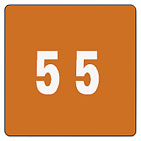 Smead Numerical End Tab File Folder Labels, 5, 1.5 x 1.5, Brown, 250/Roll (67425)